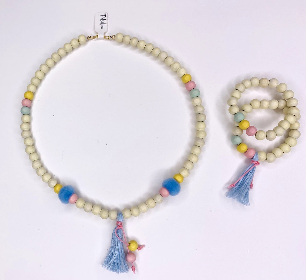 White Necklace and Bracelets - Pekiboo Kids Fashion