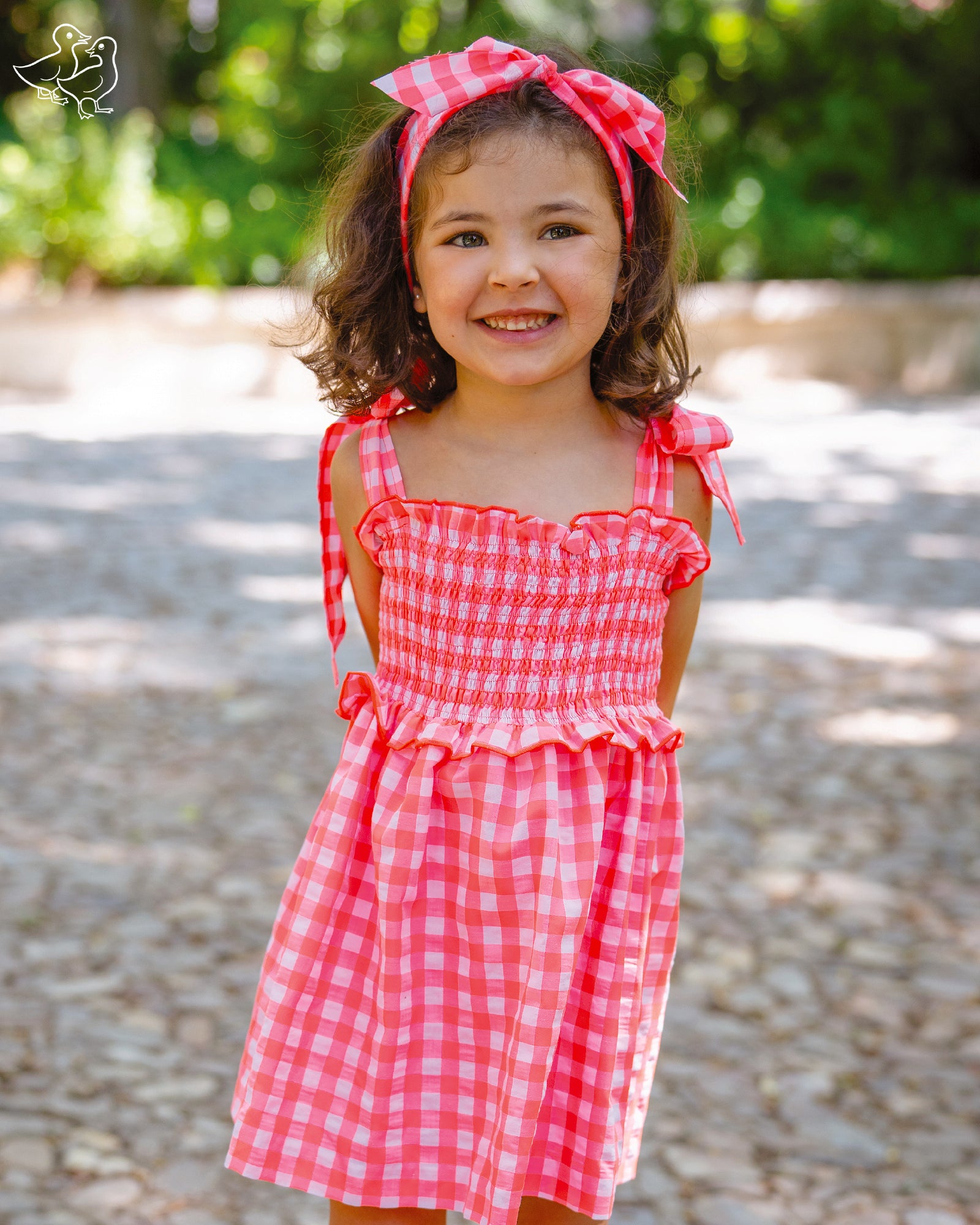neon gingham dress Neon Pink