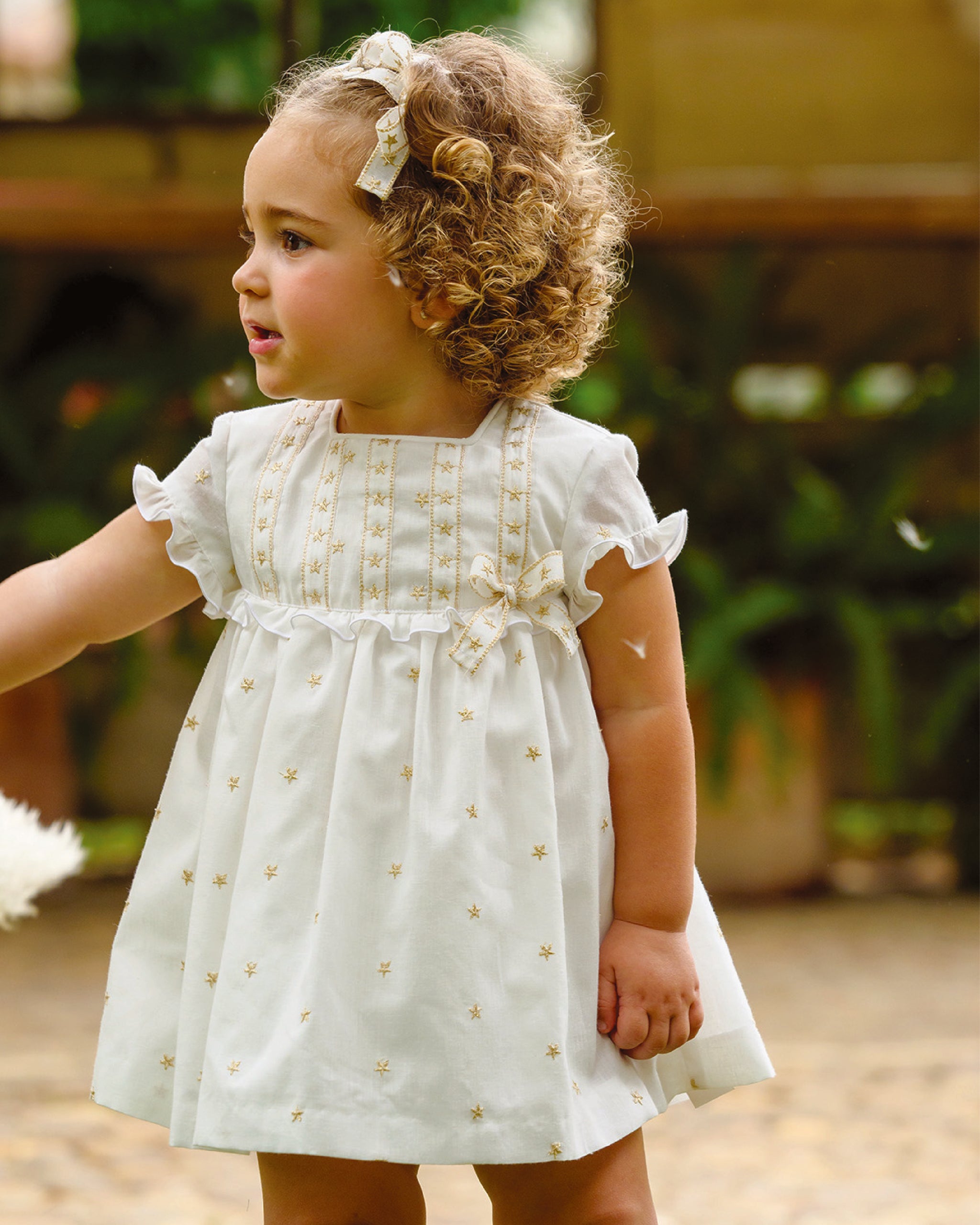 Baby Girl dress with Golden Start print – Pekiboo Kids Fashion