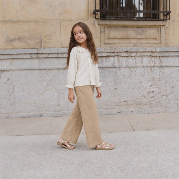 Blouse & Sparkle Dot Pants Set