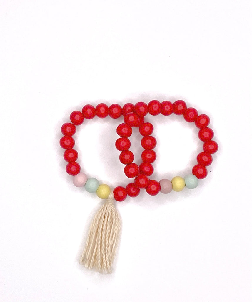 Set  Necklace and  2 Bracelets Red - Pekiboo Kids Fashion