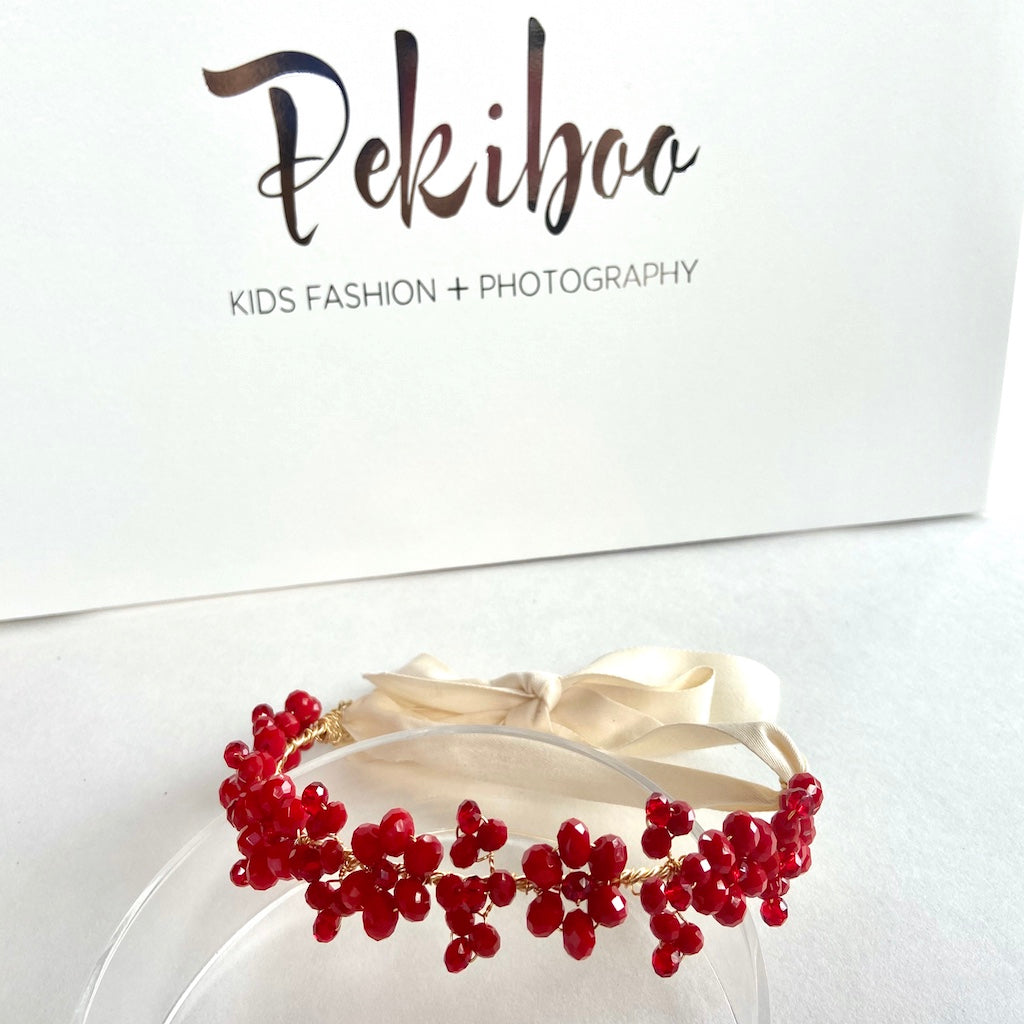 Red Headband with Ribbon - Pekiboo Kids Fashion